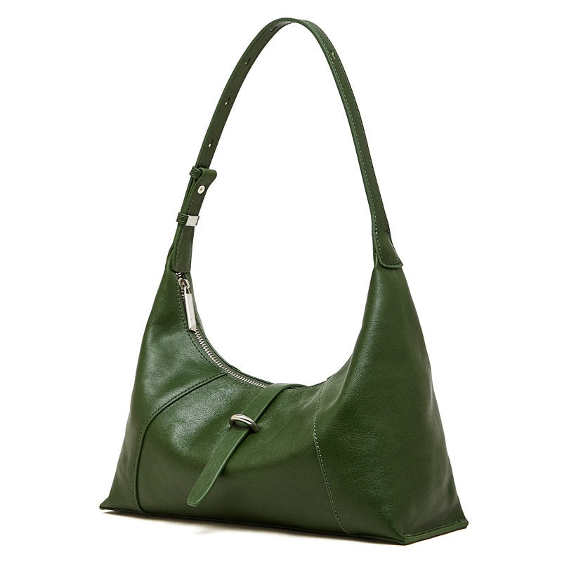 Women's Retro Crescent Genuine Leather Hobo Bag