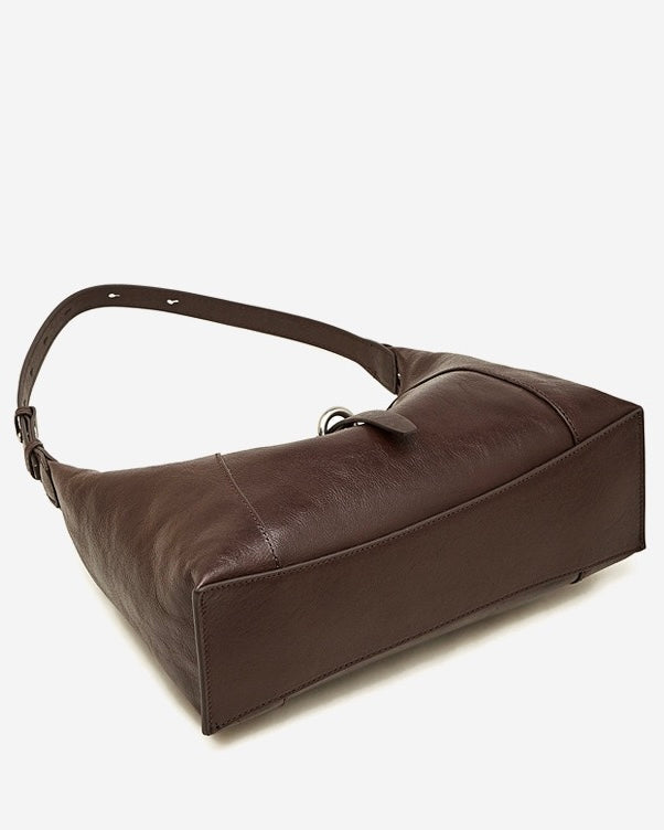 Women's Retro Crescent Genuine Leather Hobo Bag
