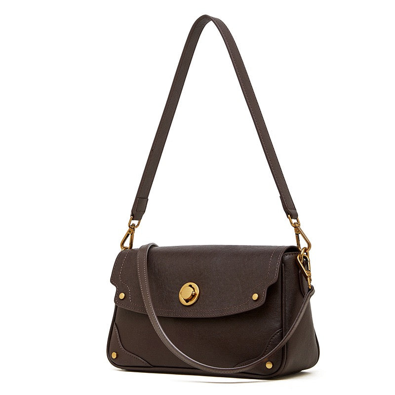 Women's Eclipse Ash Genuine Leather Buckle Crossbody Bag