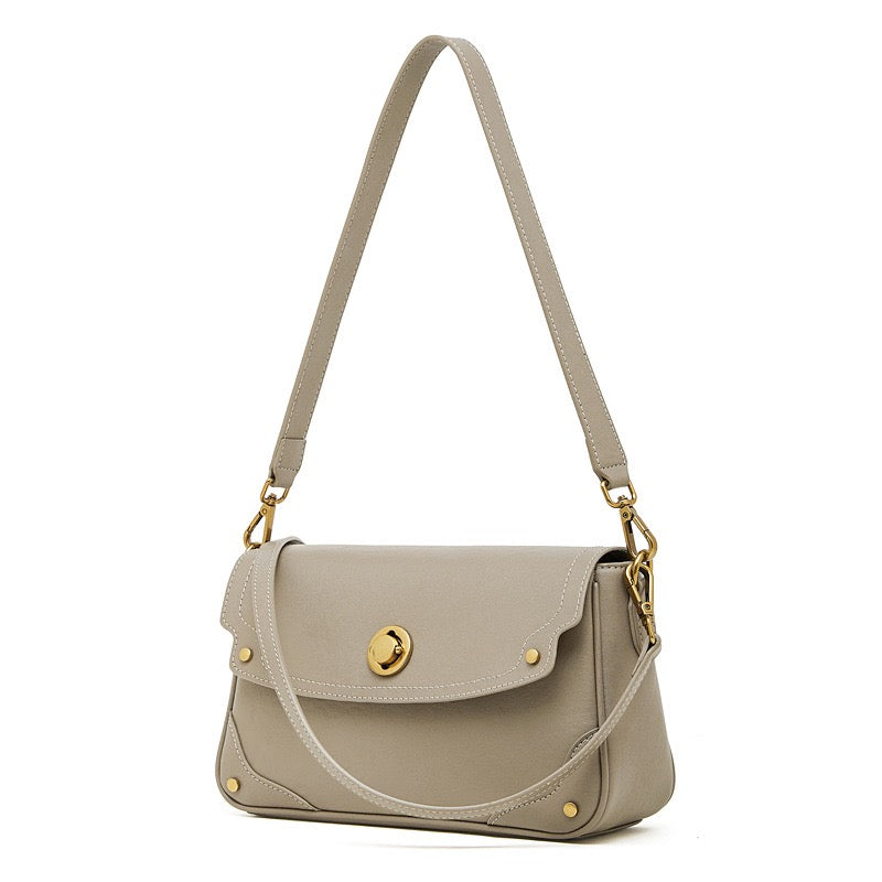 Women's Eclipse Ash Genuine Leather Buckle Crossbody Bag