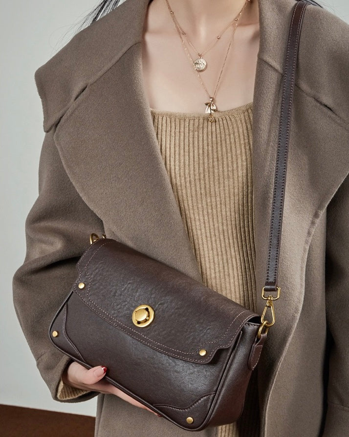 Women's Eclipse Ash Genuine Leather Buckle Crossbody Bag