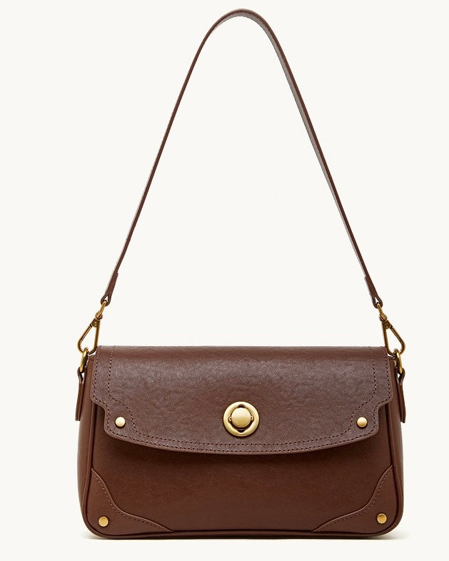 Women's Eclipse Ash Genuine Leather Buckle Crossbody Bag