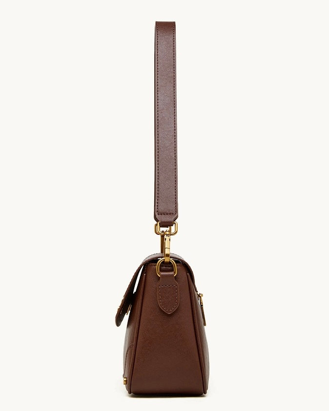 Women's Eclipse Ash Genuine Leather Buckle Crossbody Bag