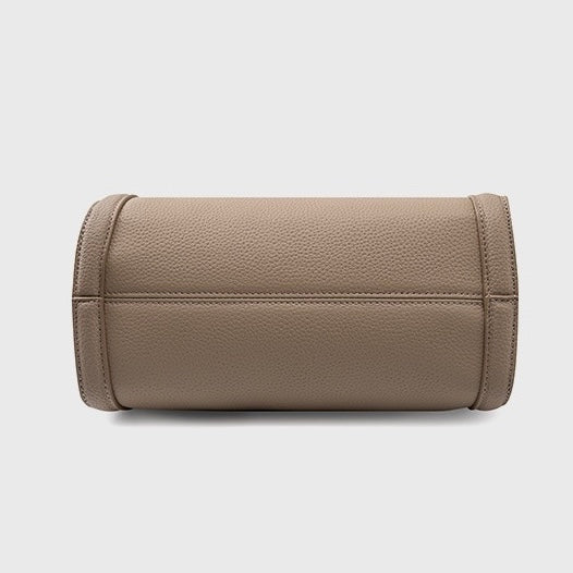 Women's Top-Grain Leather Handheld Crossbody Bag with Lock Closure