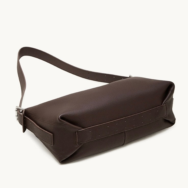 The Origami Asymmetric Genuine Leather Bag - Versatile 2-Way Carry Shoulder Purse