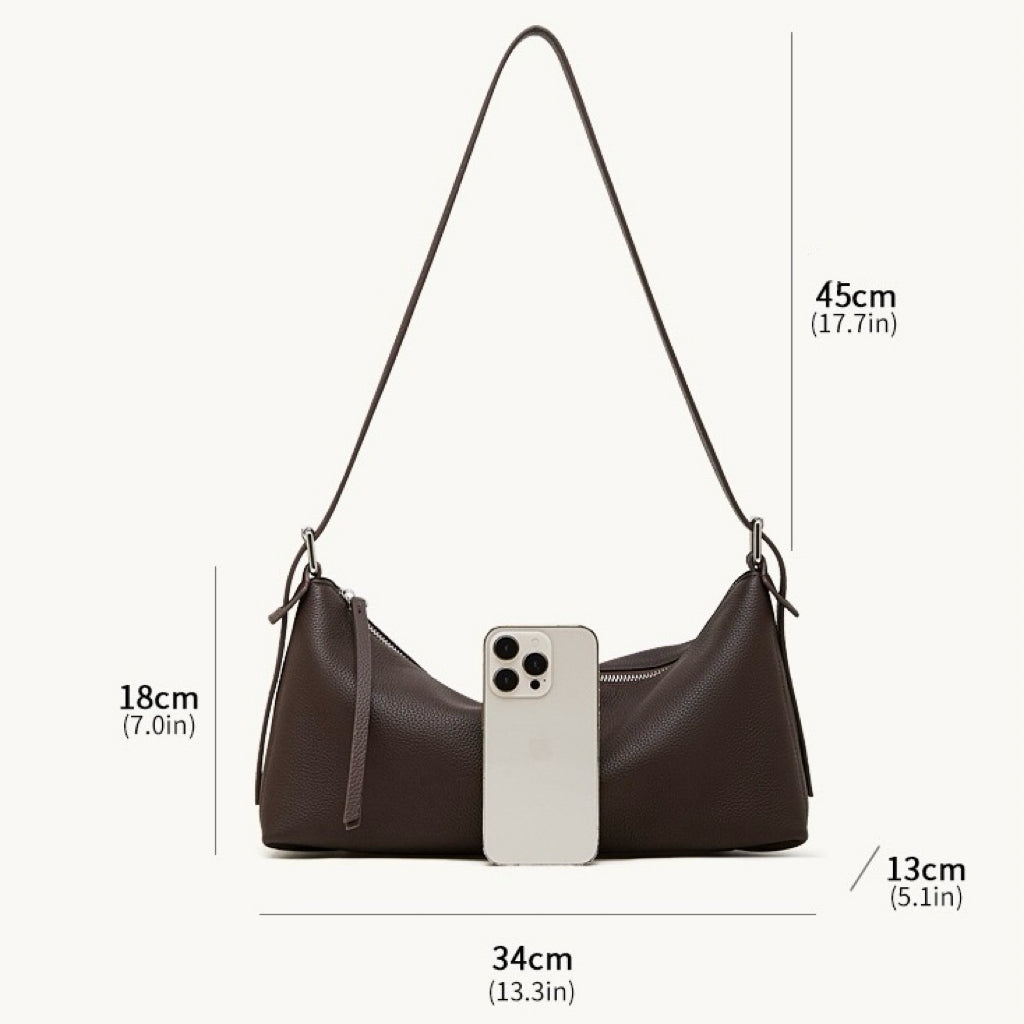 The Origami Asymmetric Genuine Leather Bag - Versatile 2-Way Carry Shoulder Purse