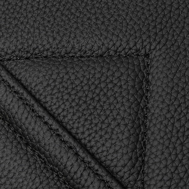 Chain-Embellished V-Quilted Genuine Leather Shoulder Bag