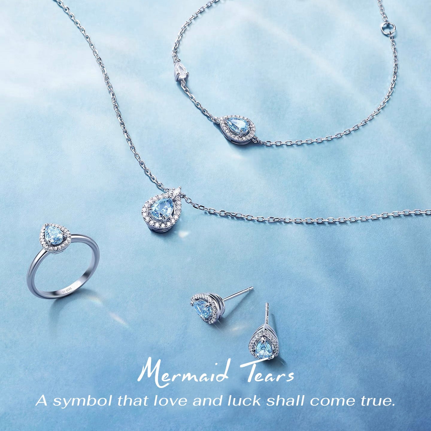Ocean Blue Mermaid Tear Ring