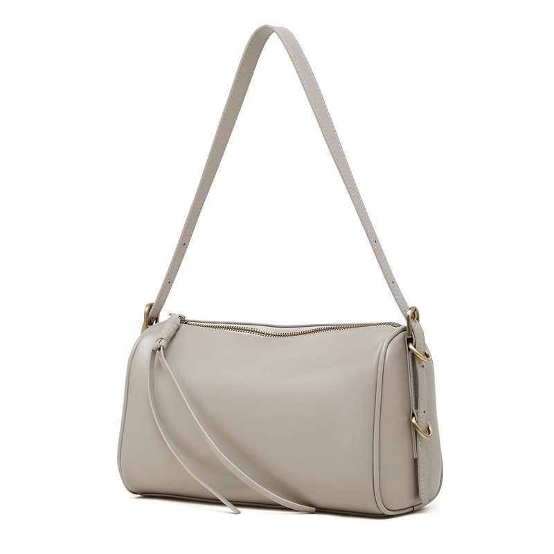 The Modern Cylinder Genuine Leather Bag - Versatile 2-Way Carry Barrel Purse