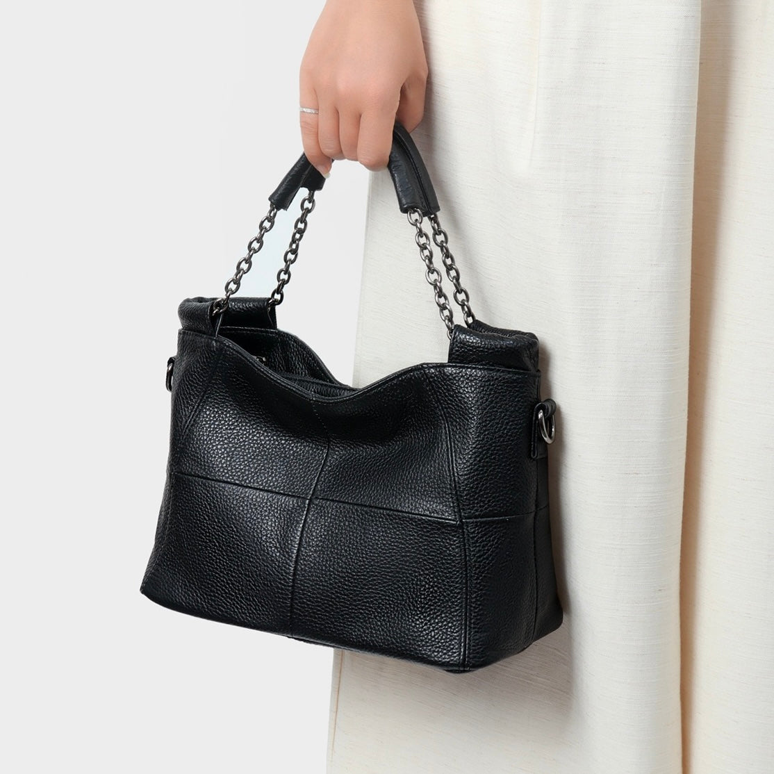 Luxury Chain Genuine Leather Handheld & Single-Shoulder Tote