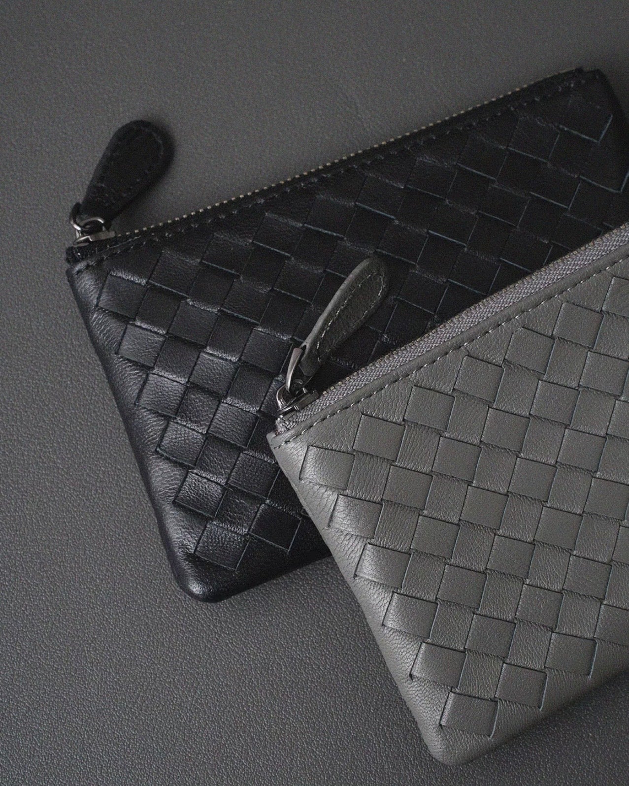 Handwoven Lambskin Key Fob & Card Wallet