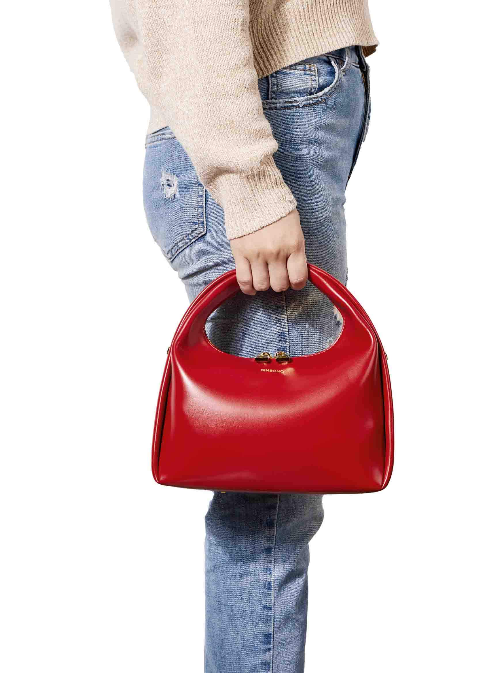Medium Vienna Top Handle Crossbody Bag - Red