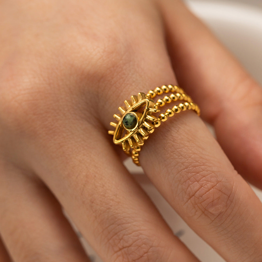 Evil-Eye African Pine Ring