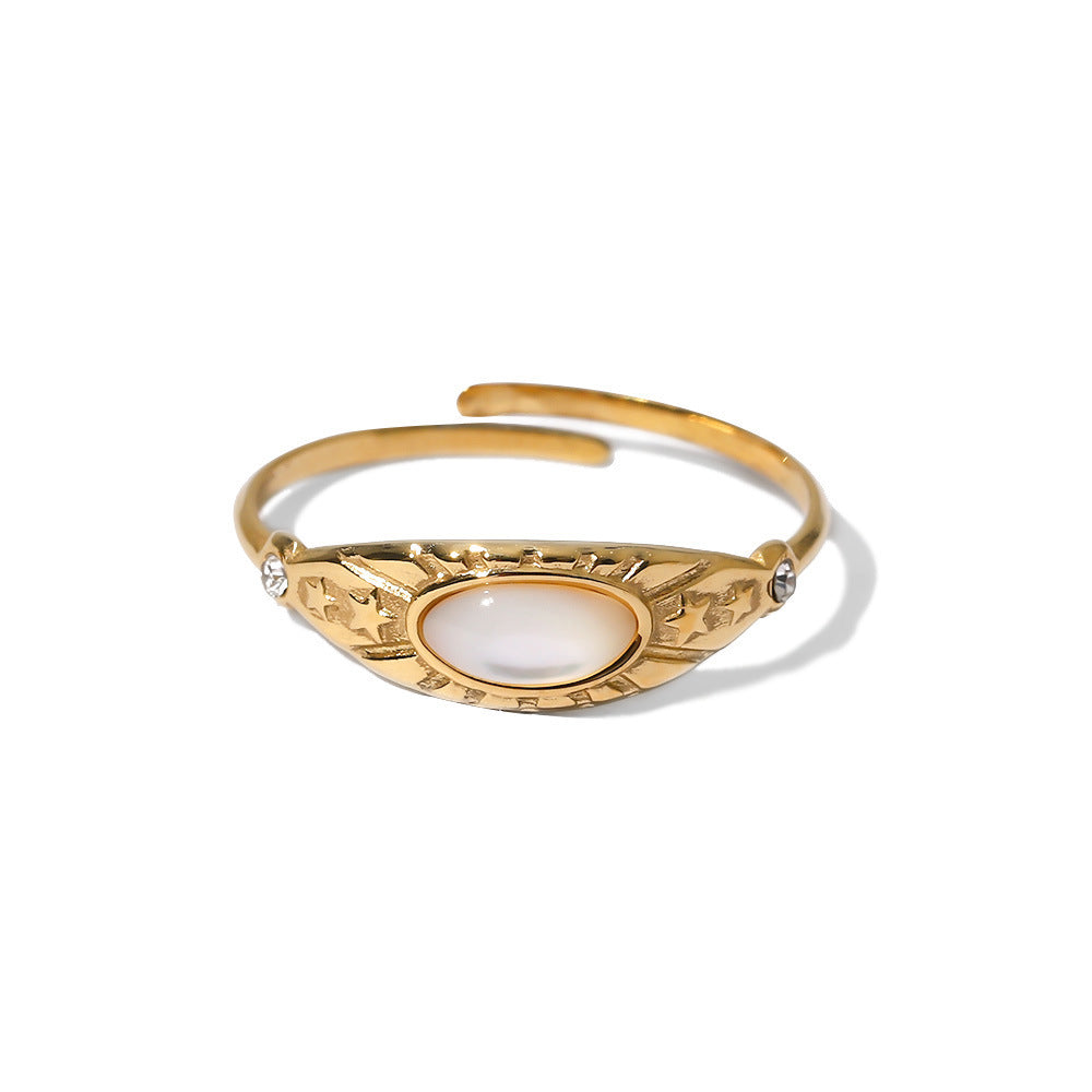 French Retro Stainless Steel Ring