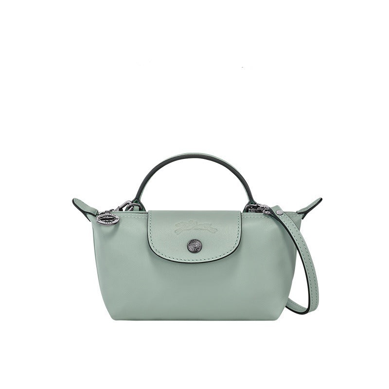Mini Leather Heritage Bag - Light Blue