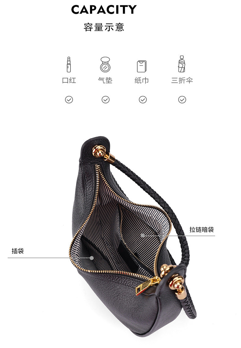 Artisanal Dual-Woven Hobo Shoulder Genuine Leather Bag