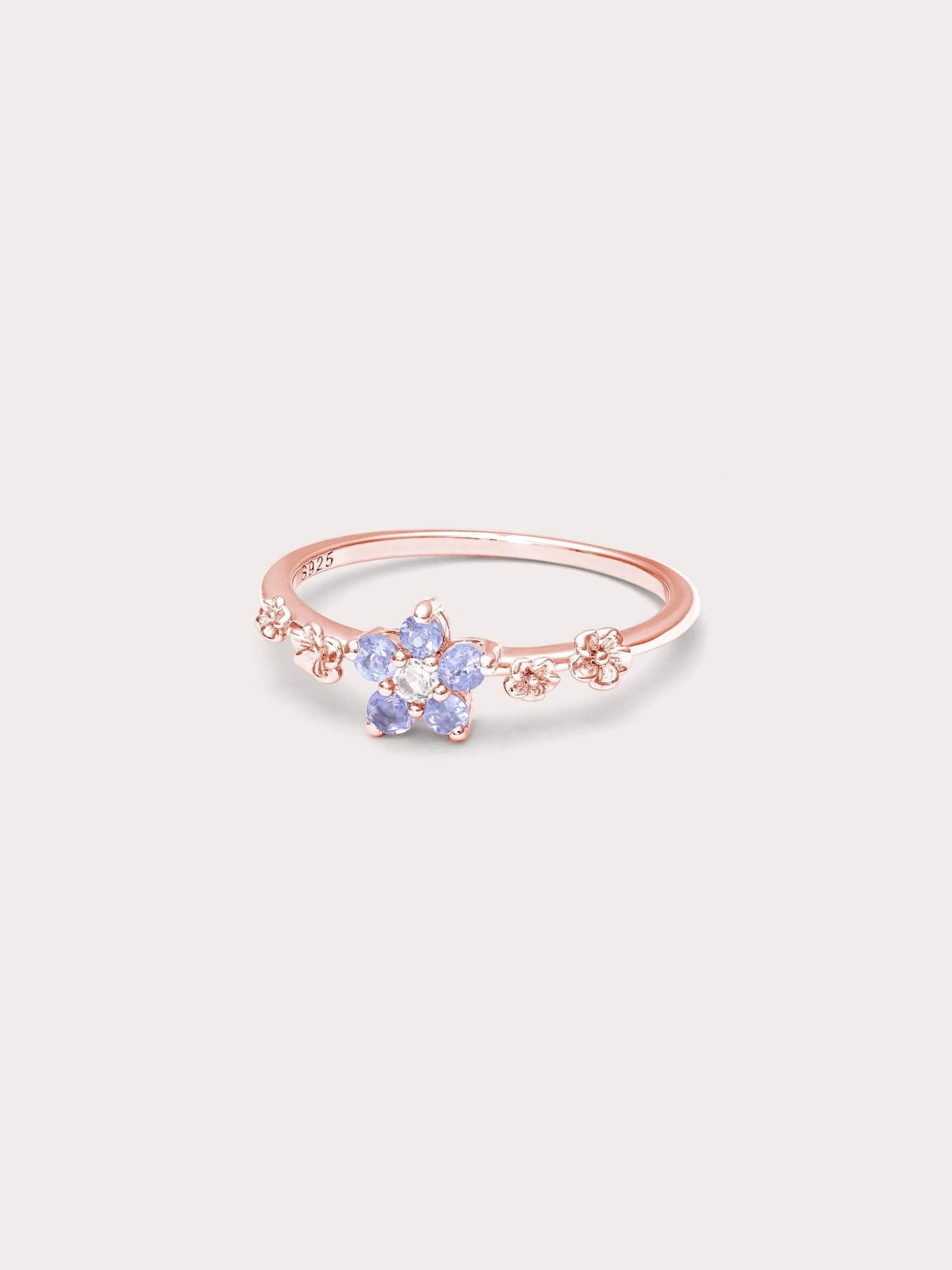Periwinkle Blossom Ring - Tanzanite