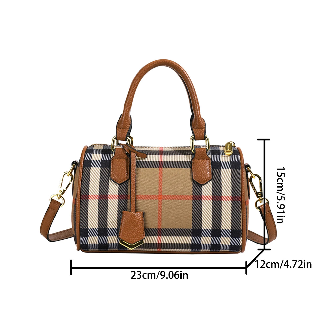 Mini Leather Heritage Bag — Classic Check
