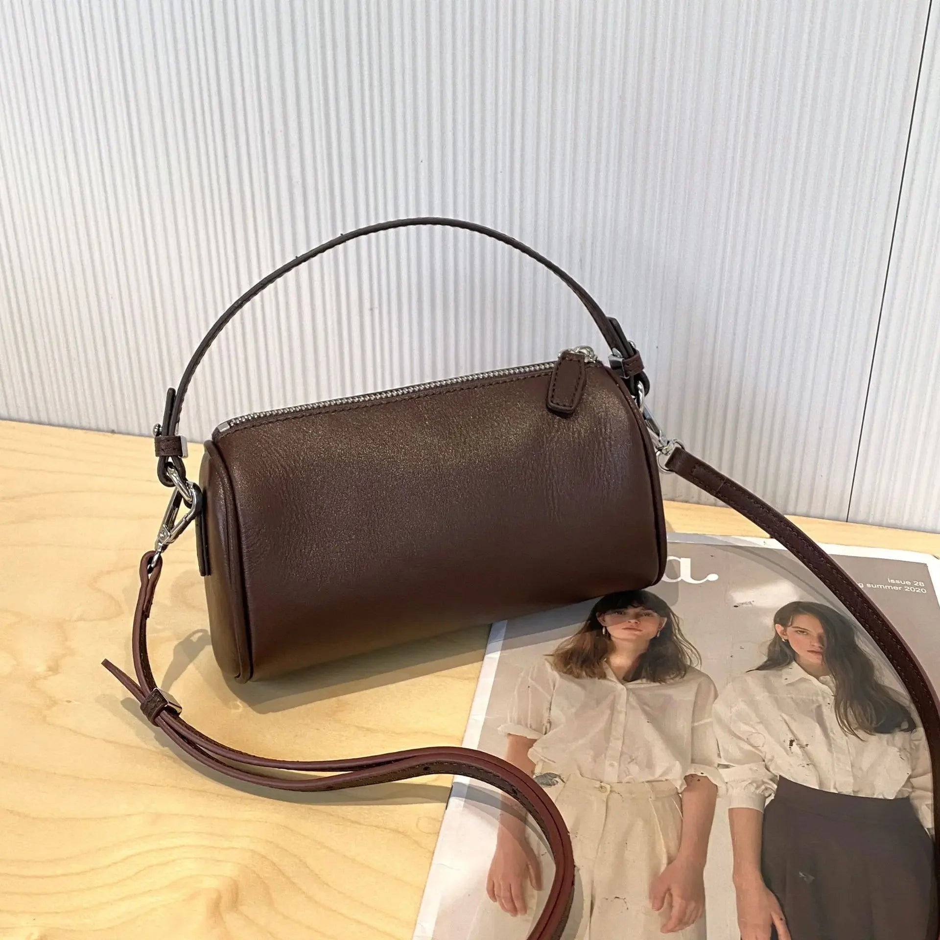The Cecile — Leather Cylinder Bag