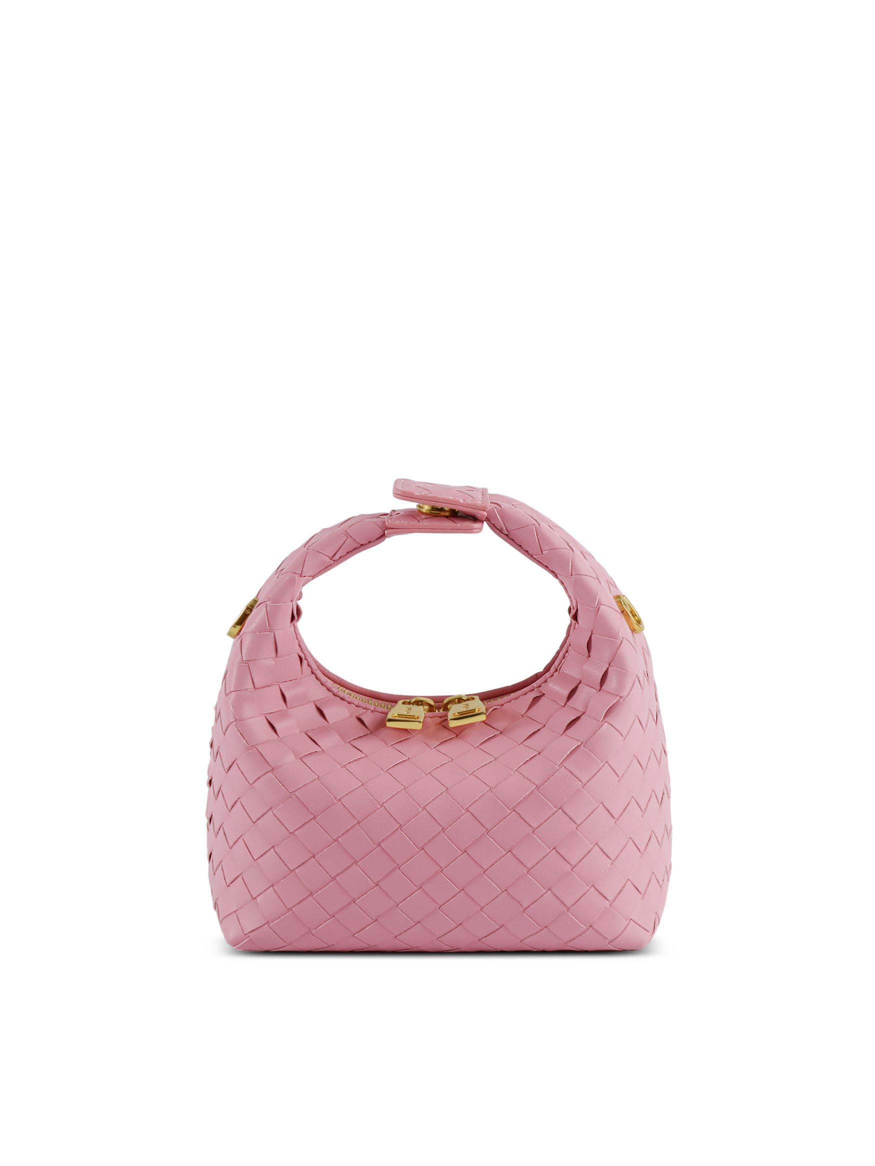 Vienna Top Handle Crossbody Bag - Pink Braided