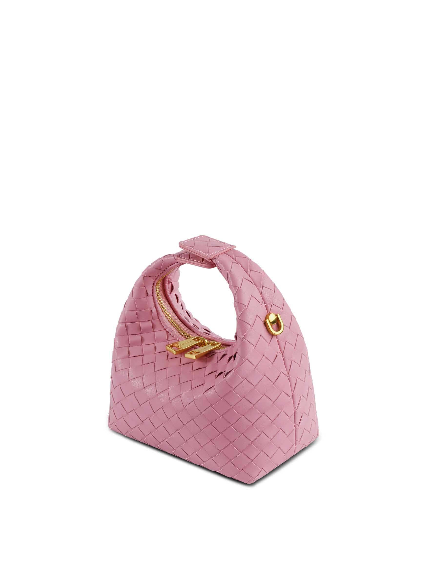 Vienna Top Handle Crossbody Bag - Pink Braided