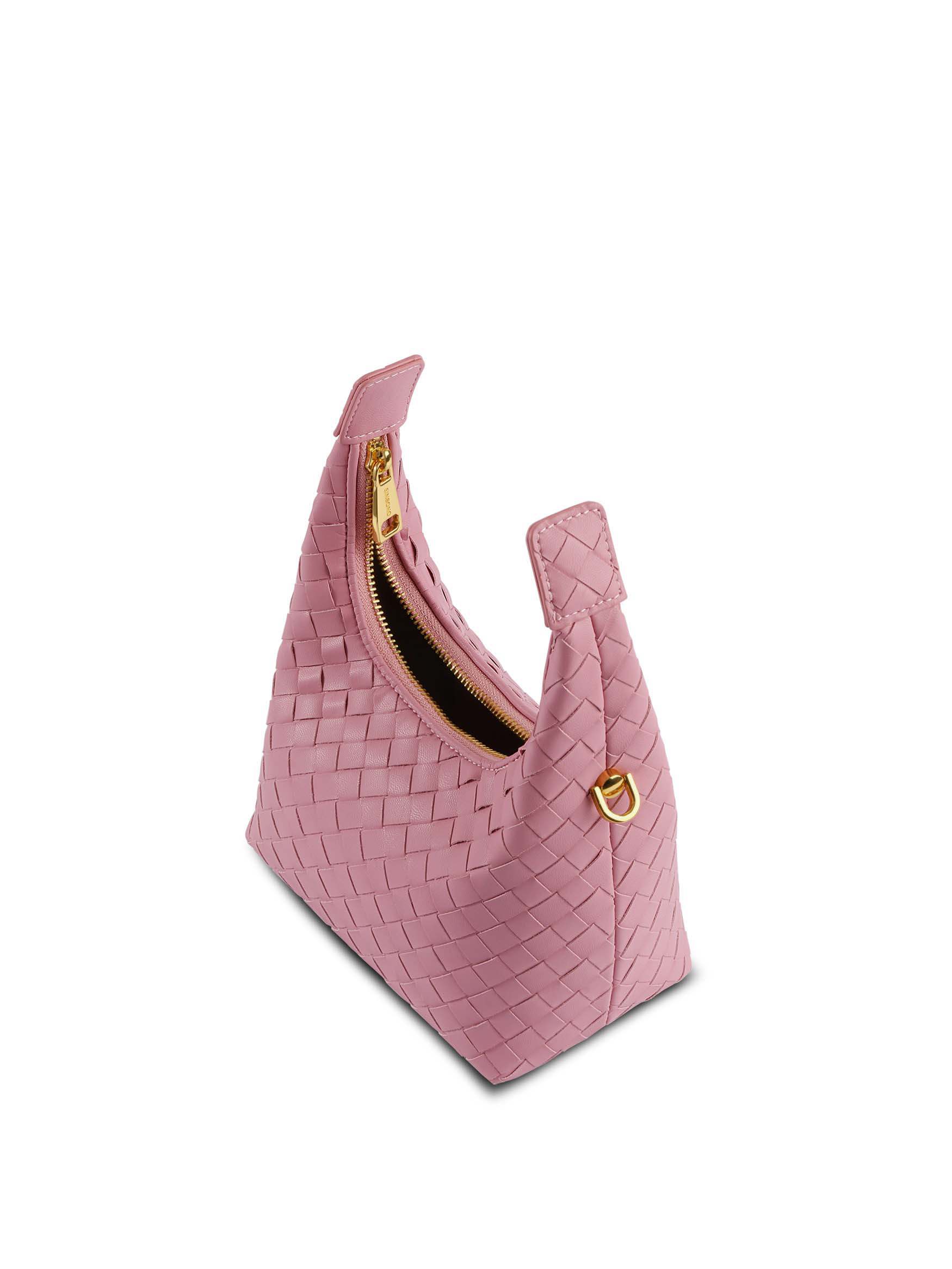 Vienna Top Handle Crossbody Bag - Pink Braided