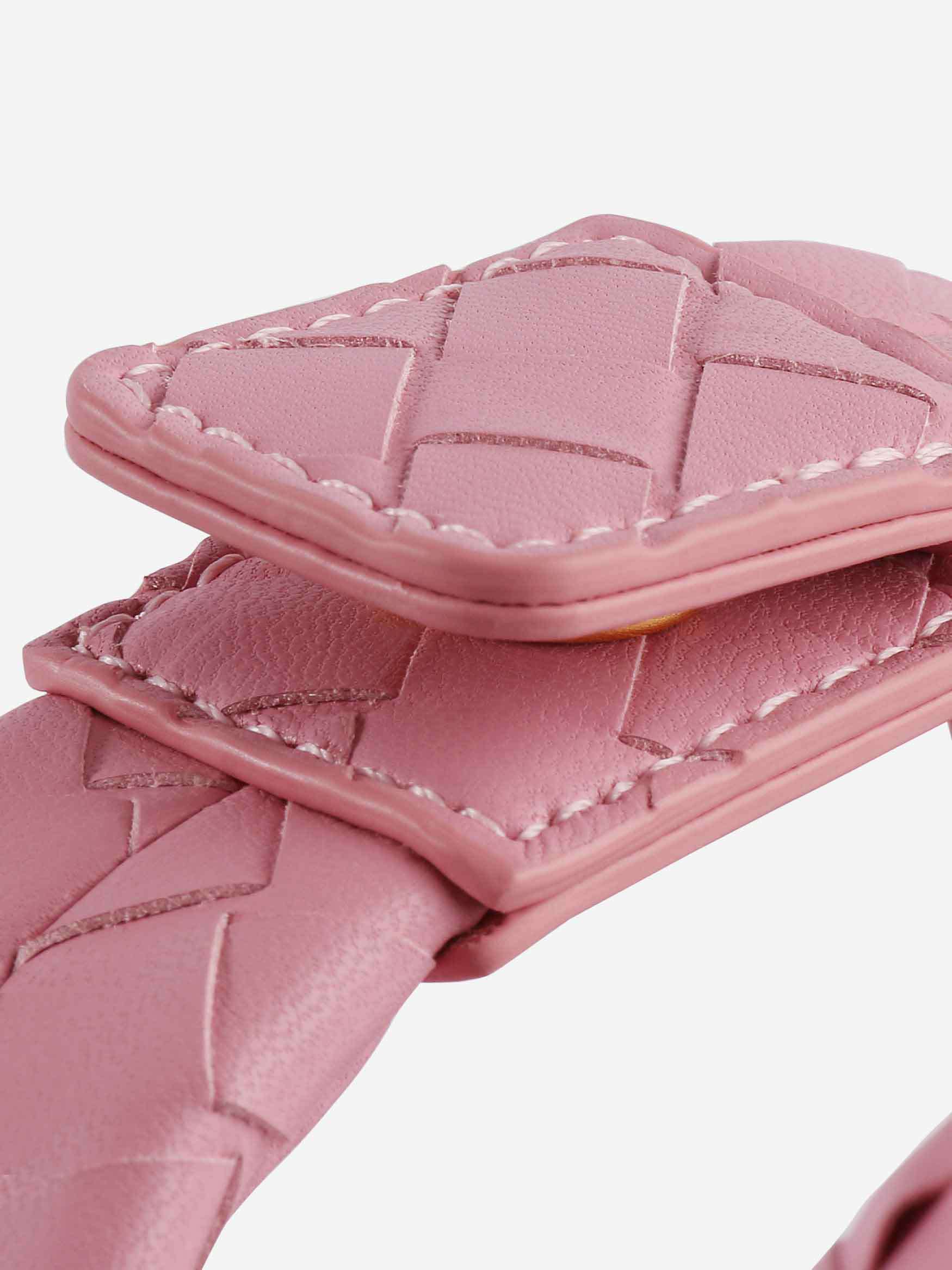 Vienna Top Handle Crossbody Bag - Pink Braided