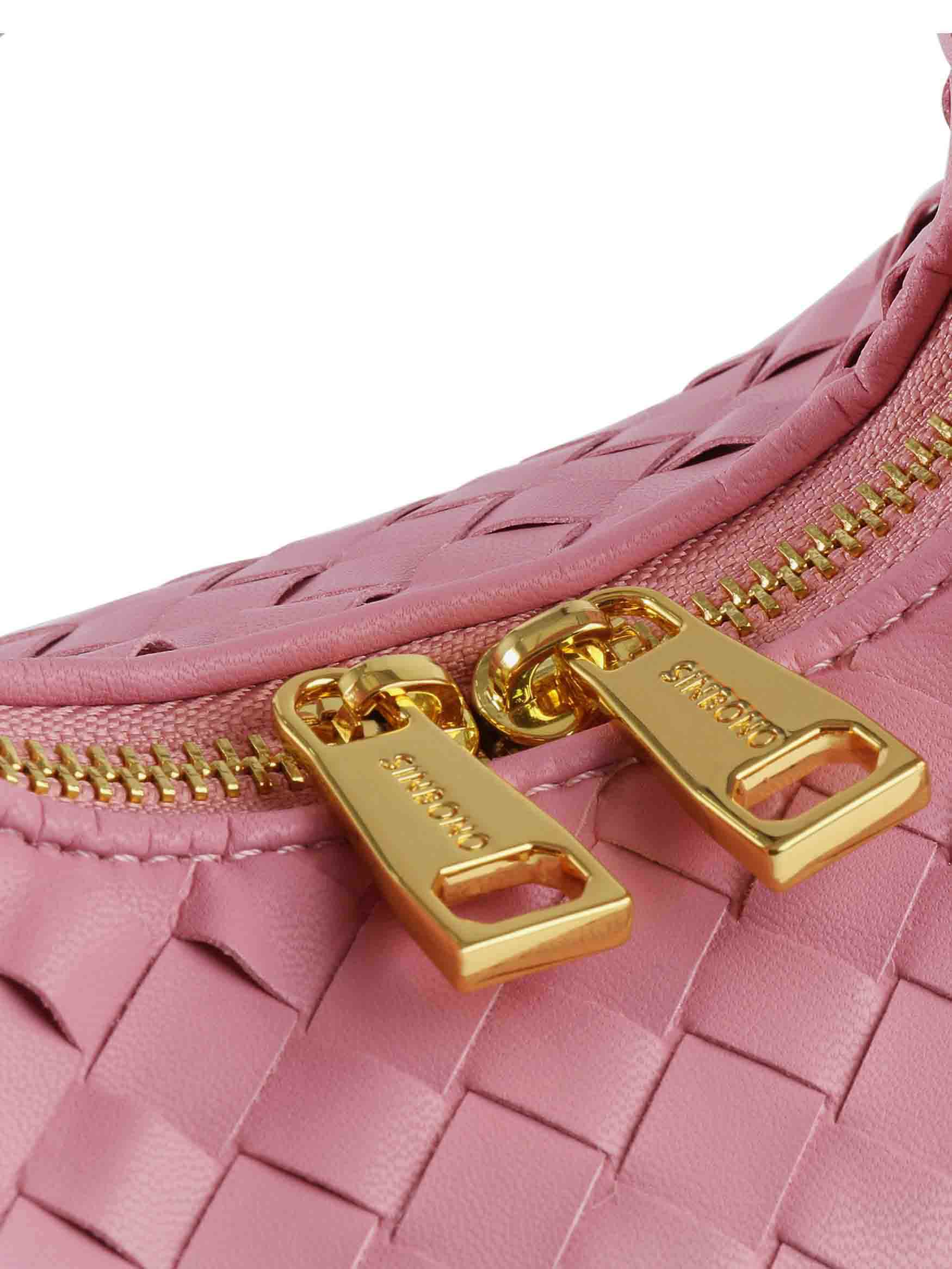 Vienna Top Handle Crossbody Bag - Pink Braided
