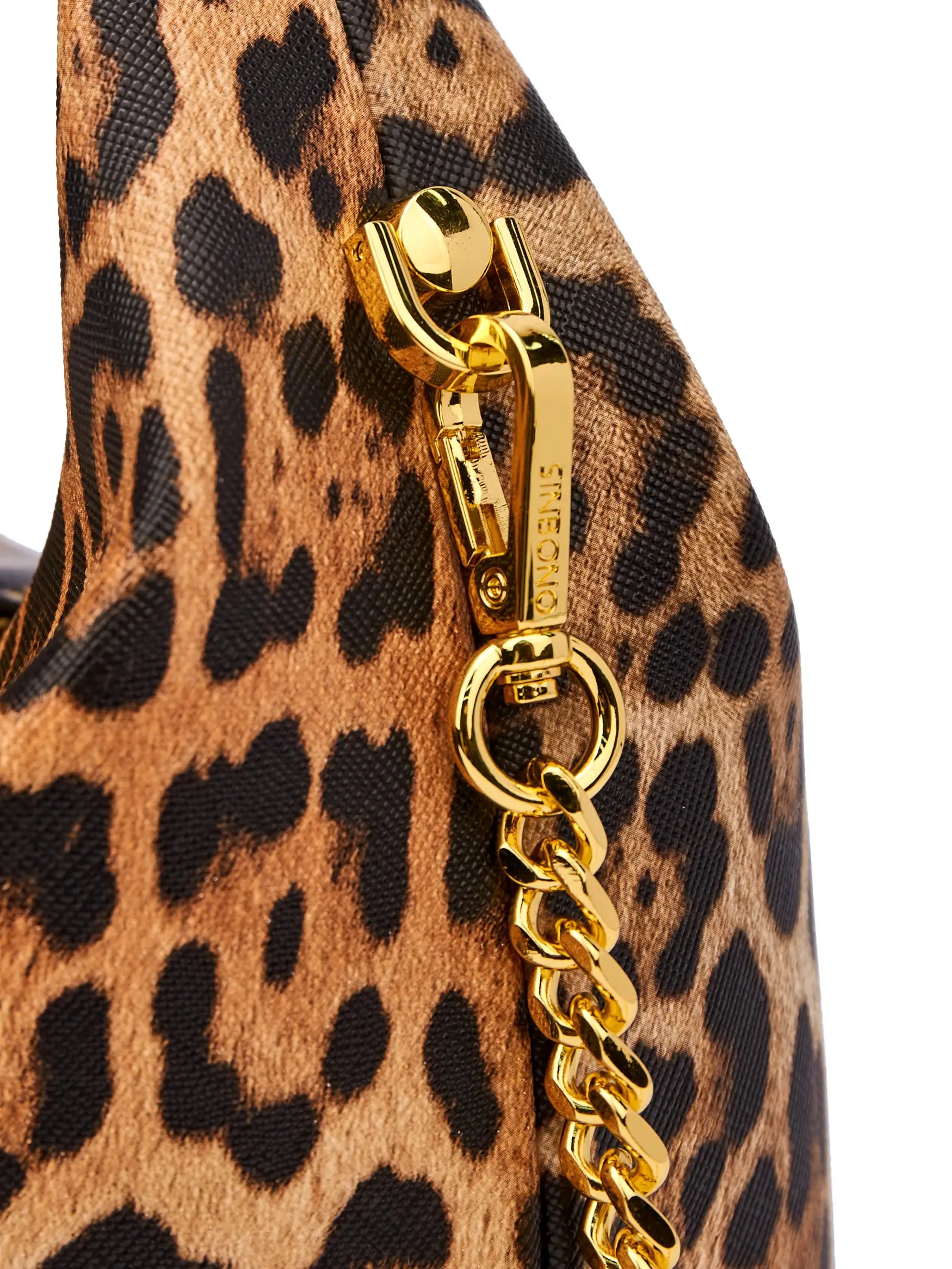 Vienna Top Handle Crossbody Bag - Brown leopard print