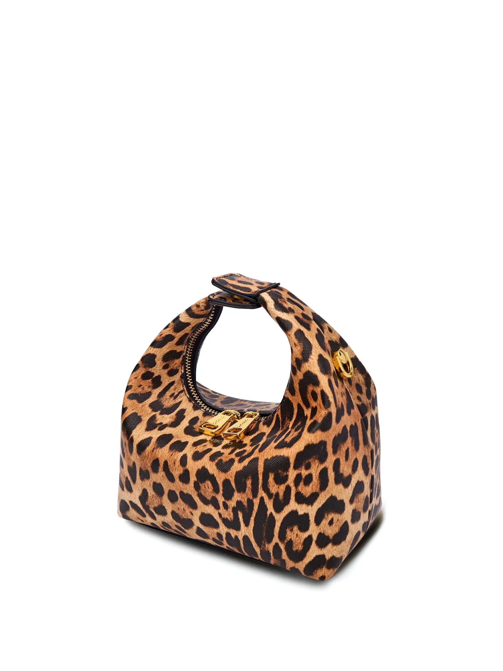Vienna Top Handle Crossbody Bag - Brown leopard print