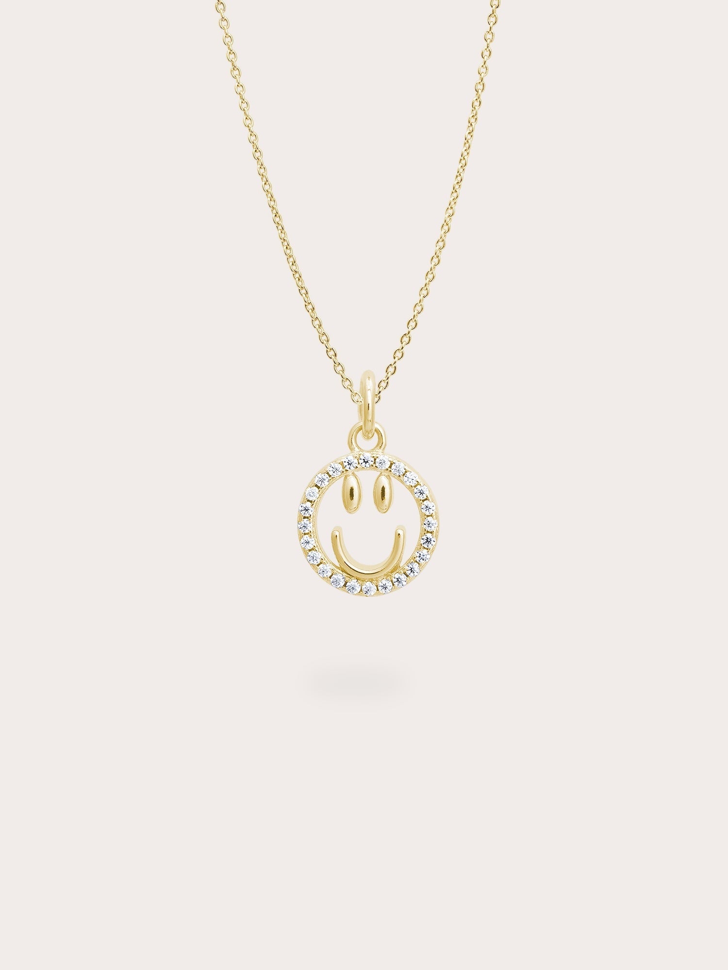 Smiley Face Necklace - Reversible Enamel Moissanite