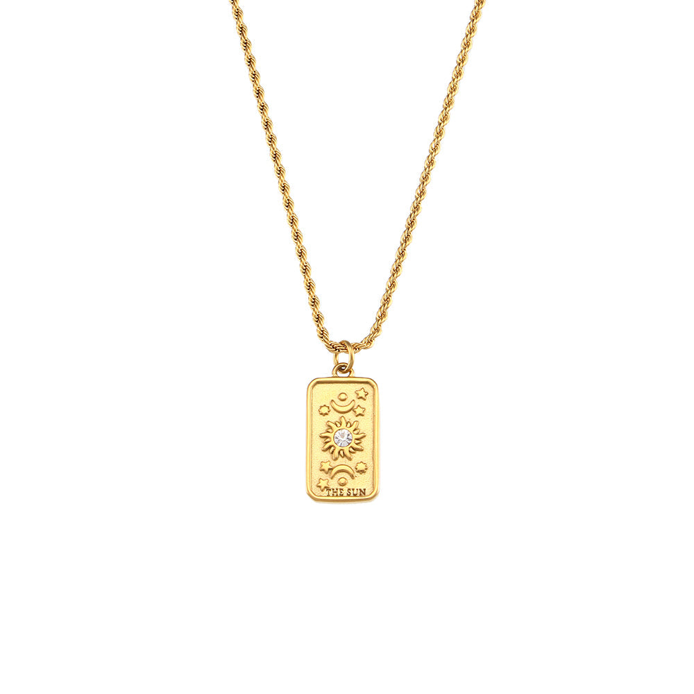 The Sun - Tarot card 18k Necklace