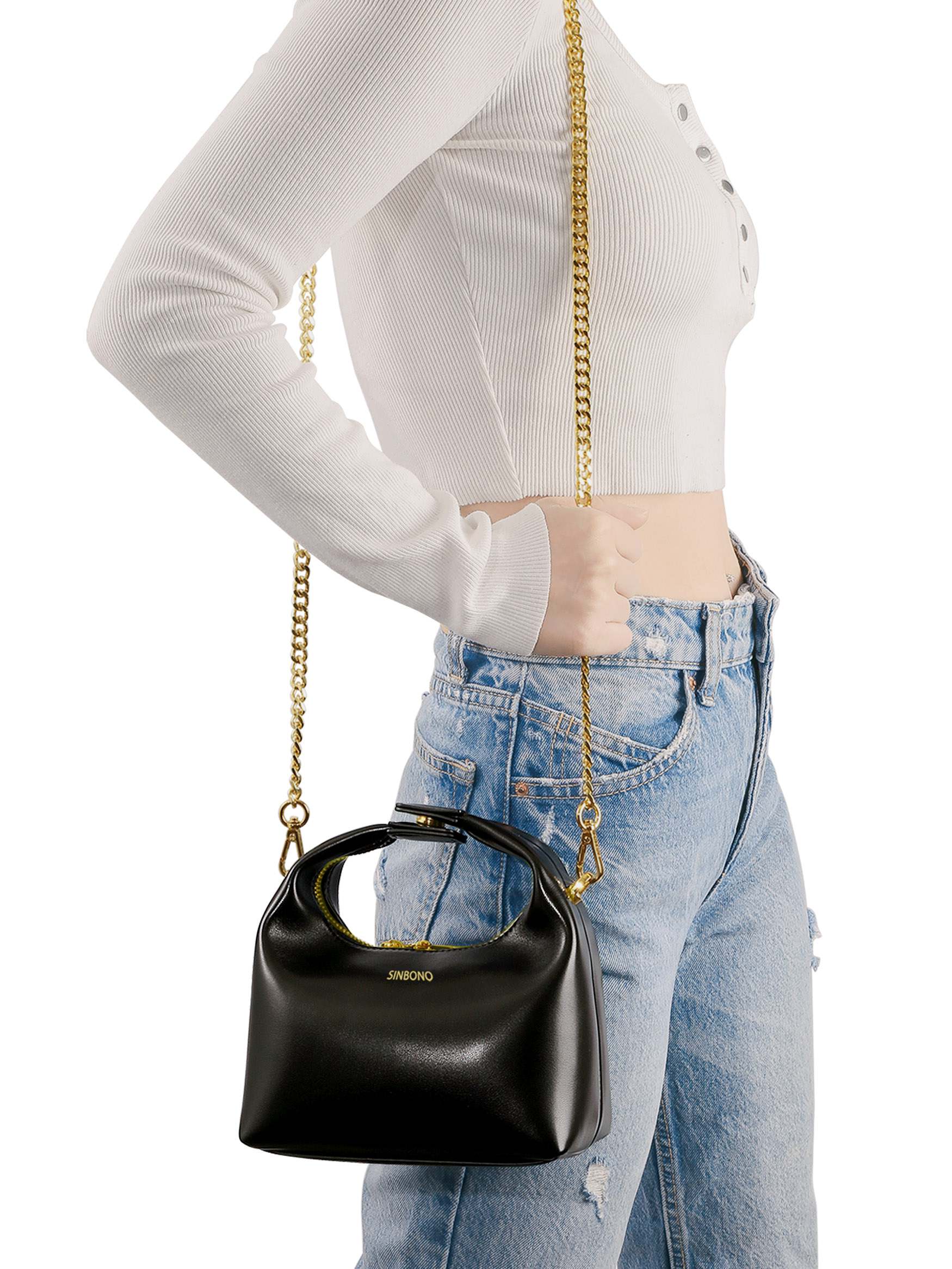 Vienna Top Handle Crossbody Bag - Black