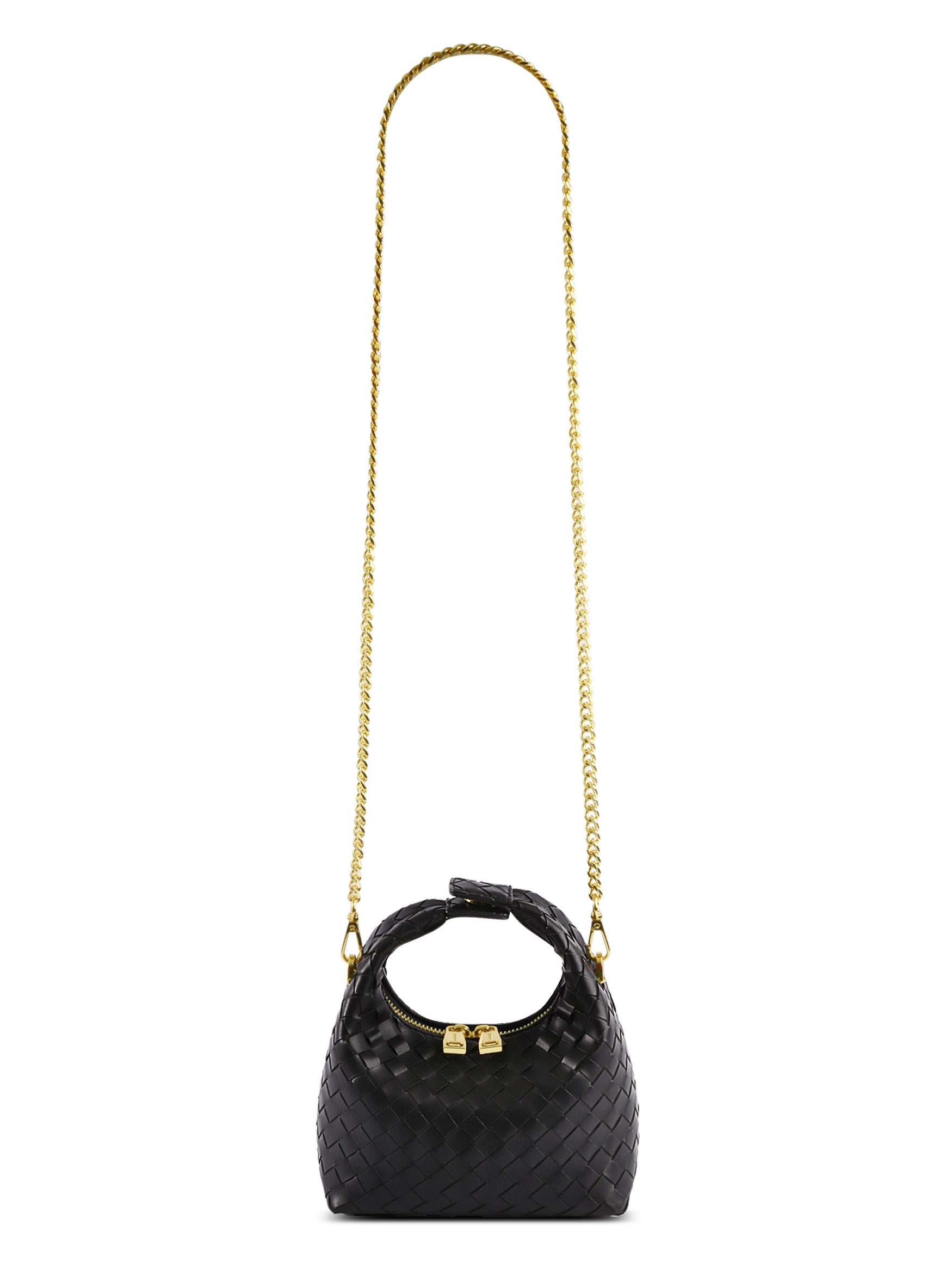 Vienna Top Handle Crossbody Bag - Black Braided