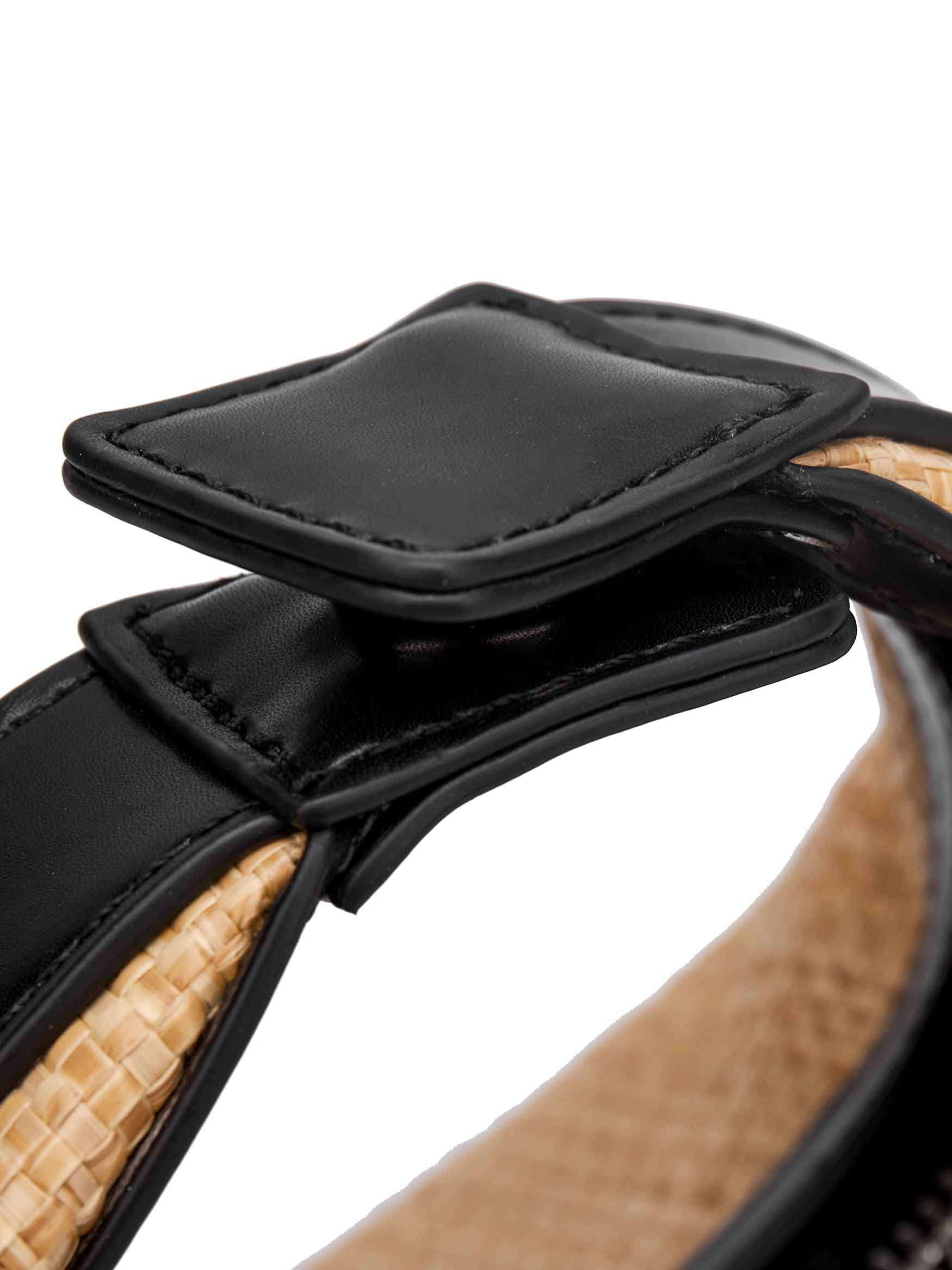 Vienna Top Handle Crossbody Bag - Black&Straw
