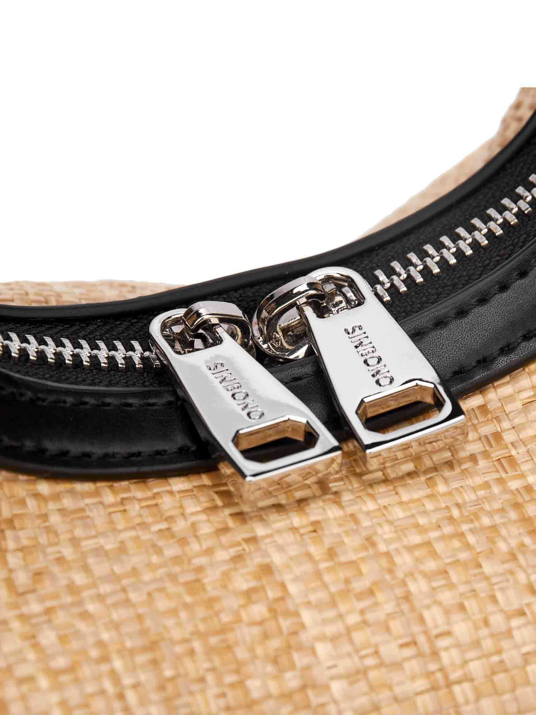 Vienna Top Handle Crossbody Bag - Black&Straw