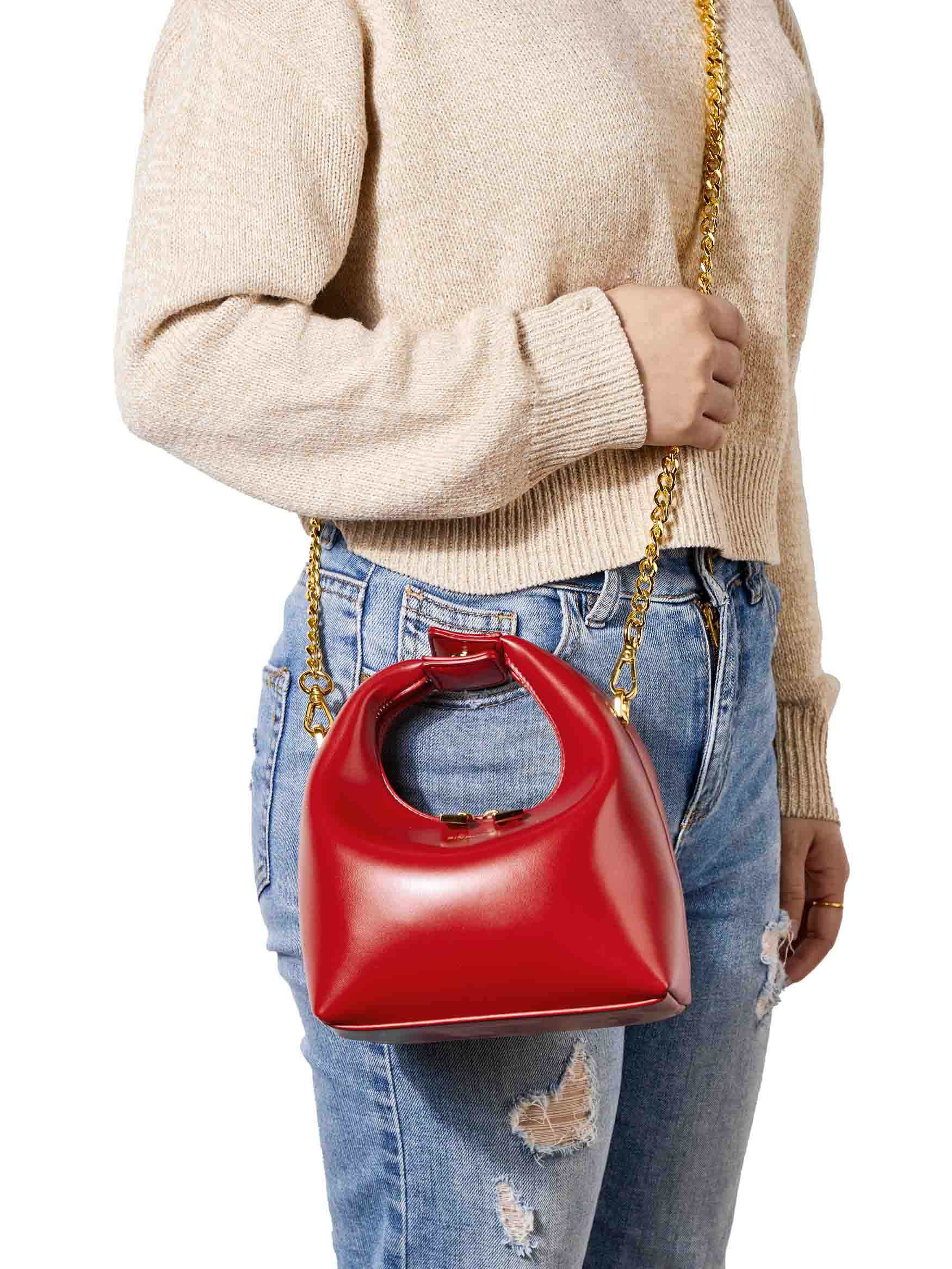 Vienna Top Handle Crossbody Bag - Red