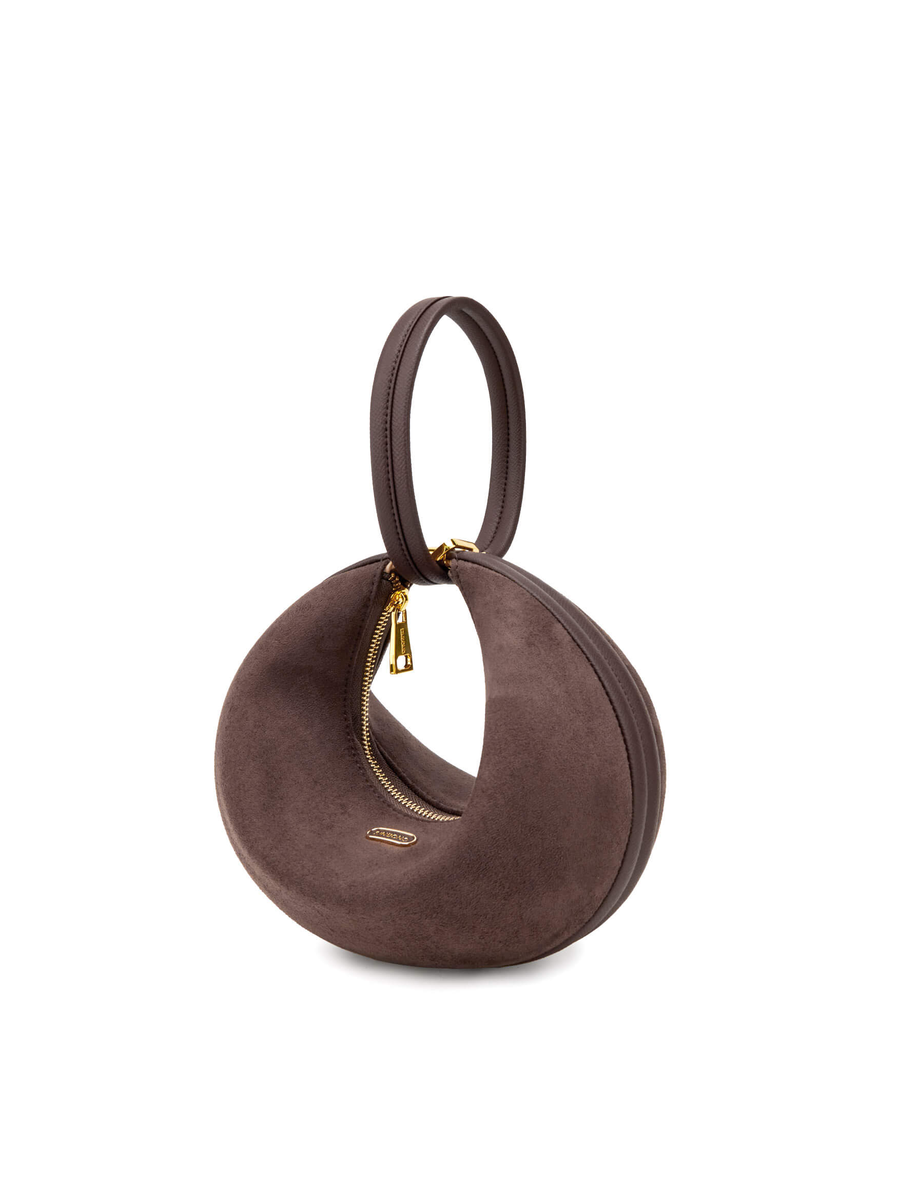 Zoey Shoulder Crossbody Bag - Dark Brown Fake Suede