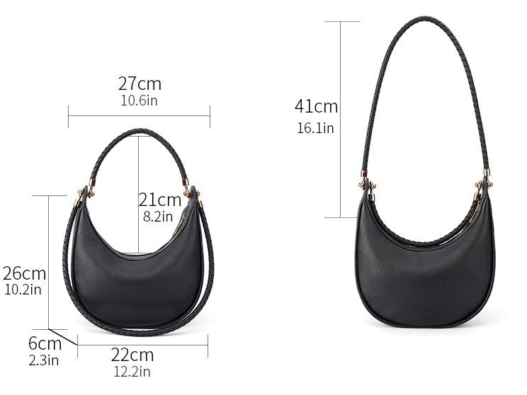 Artisanal Dual-Woven Hobo Shoulder Genuine Leather Bag