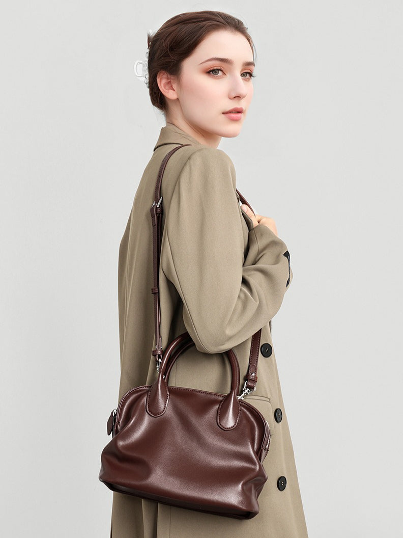 The Cambridge Folio Genuine Leather Crossbody Bag with Flap Closure