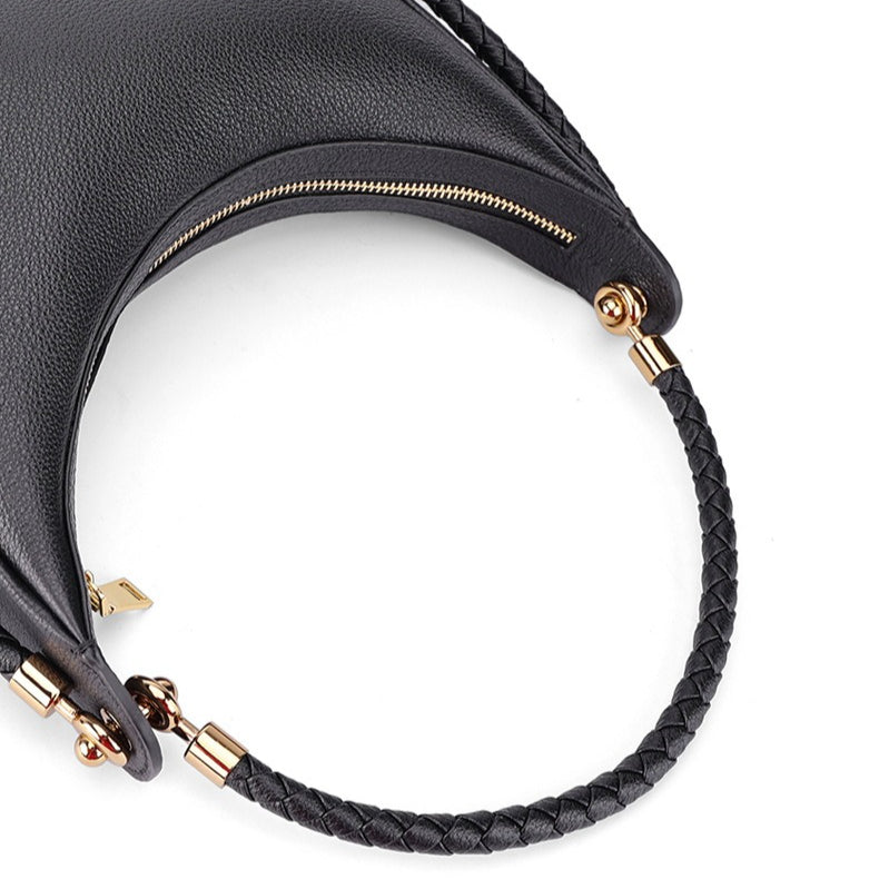 Artisanal Dual-Woven Hobo Shoulder Genuine Leather Bag