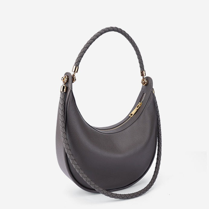 Artisanal Dual-Woven Hobo Shoulder Genuine Leather Bag