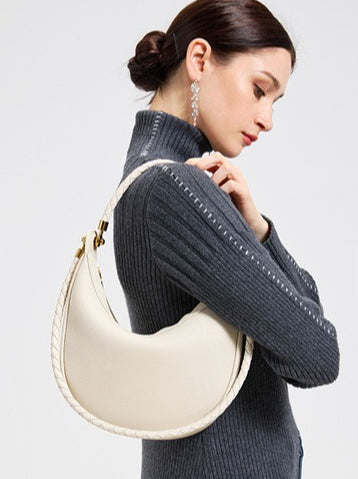 Artisanal Dual-Woven Hobo Shoulder Genuine Leather Bag