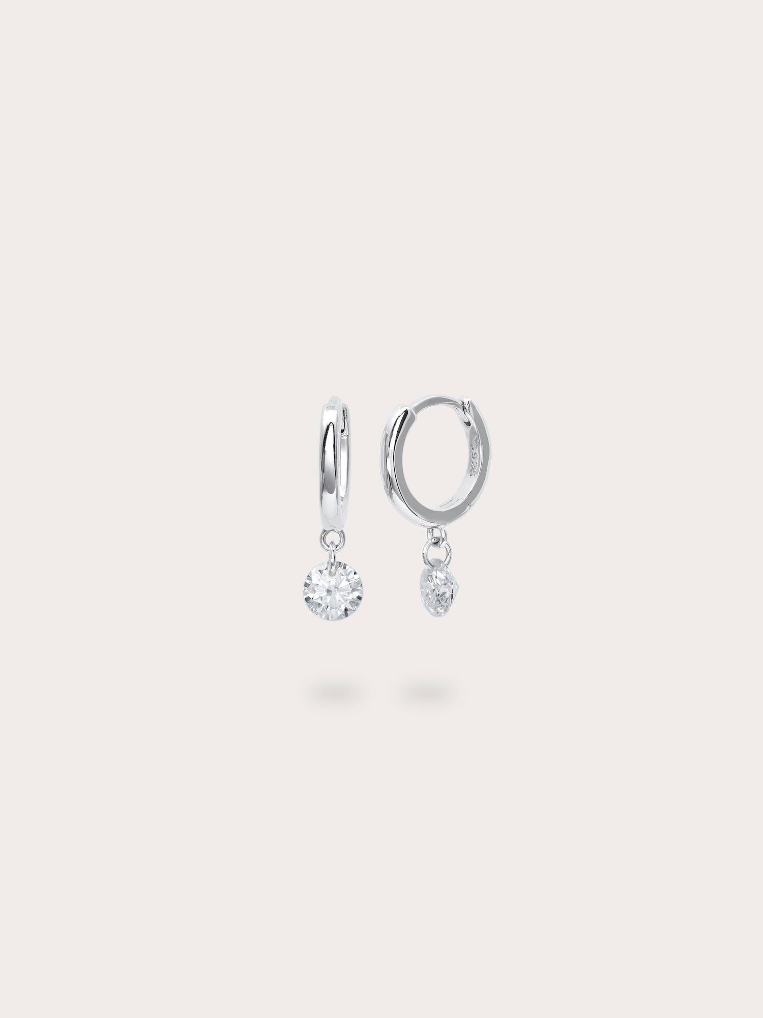 Floating Moissanite Huggie Earrings