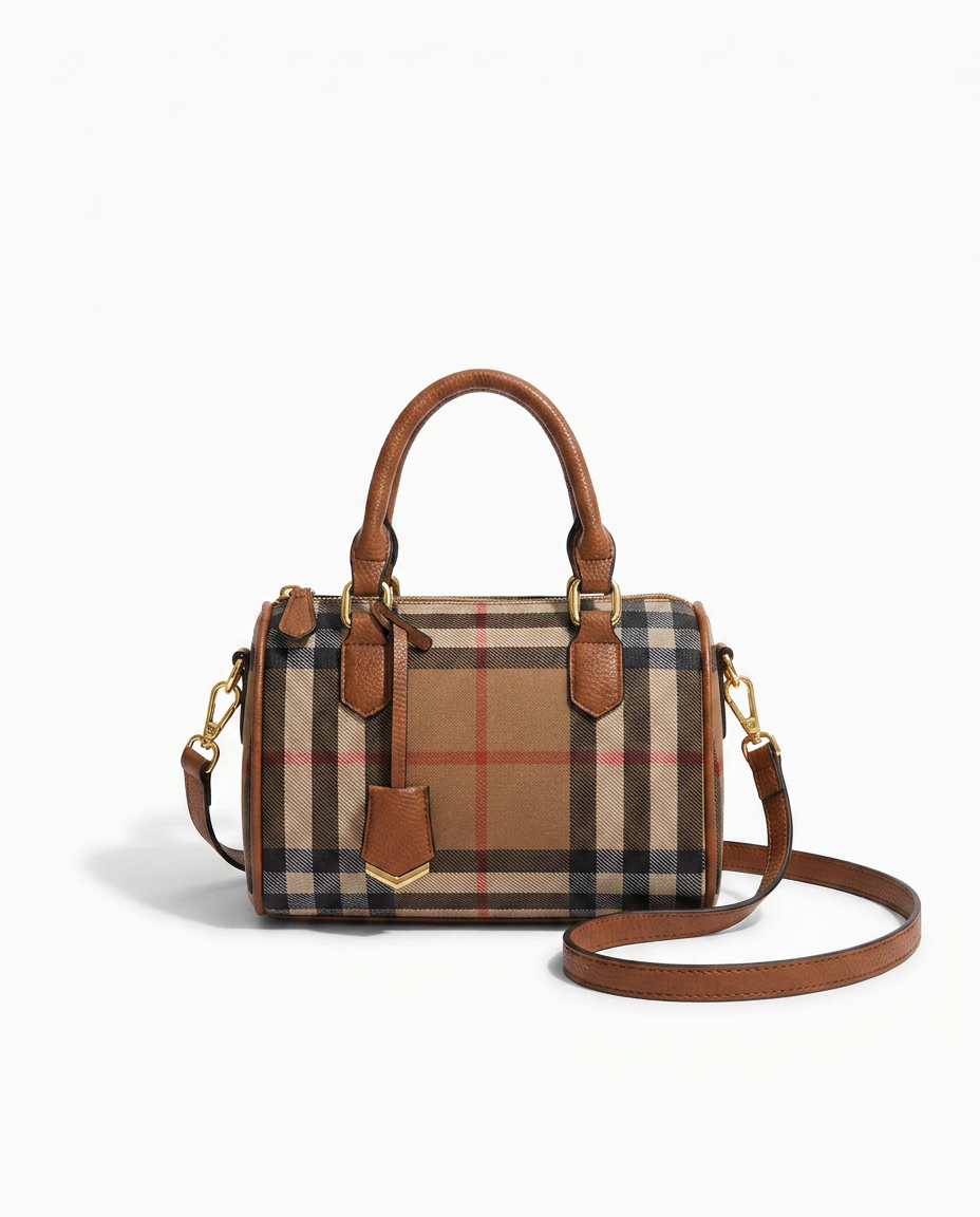 Mini Leather Heritage Bag — Classic Check