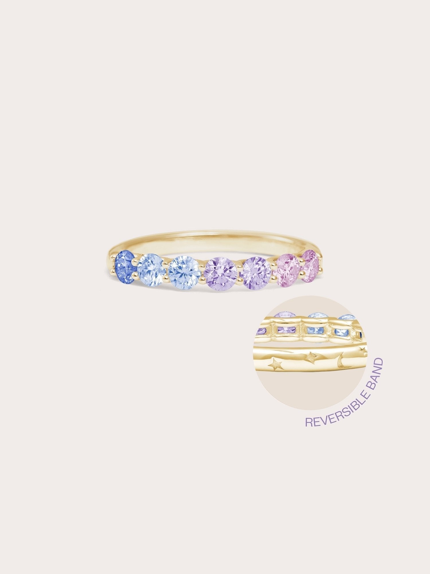 Lilac Sunset Moissanite Eternity Band