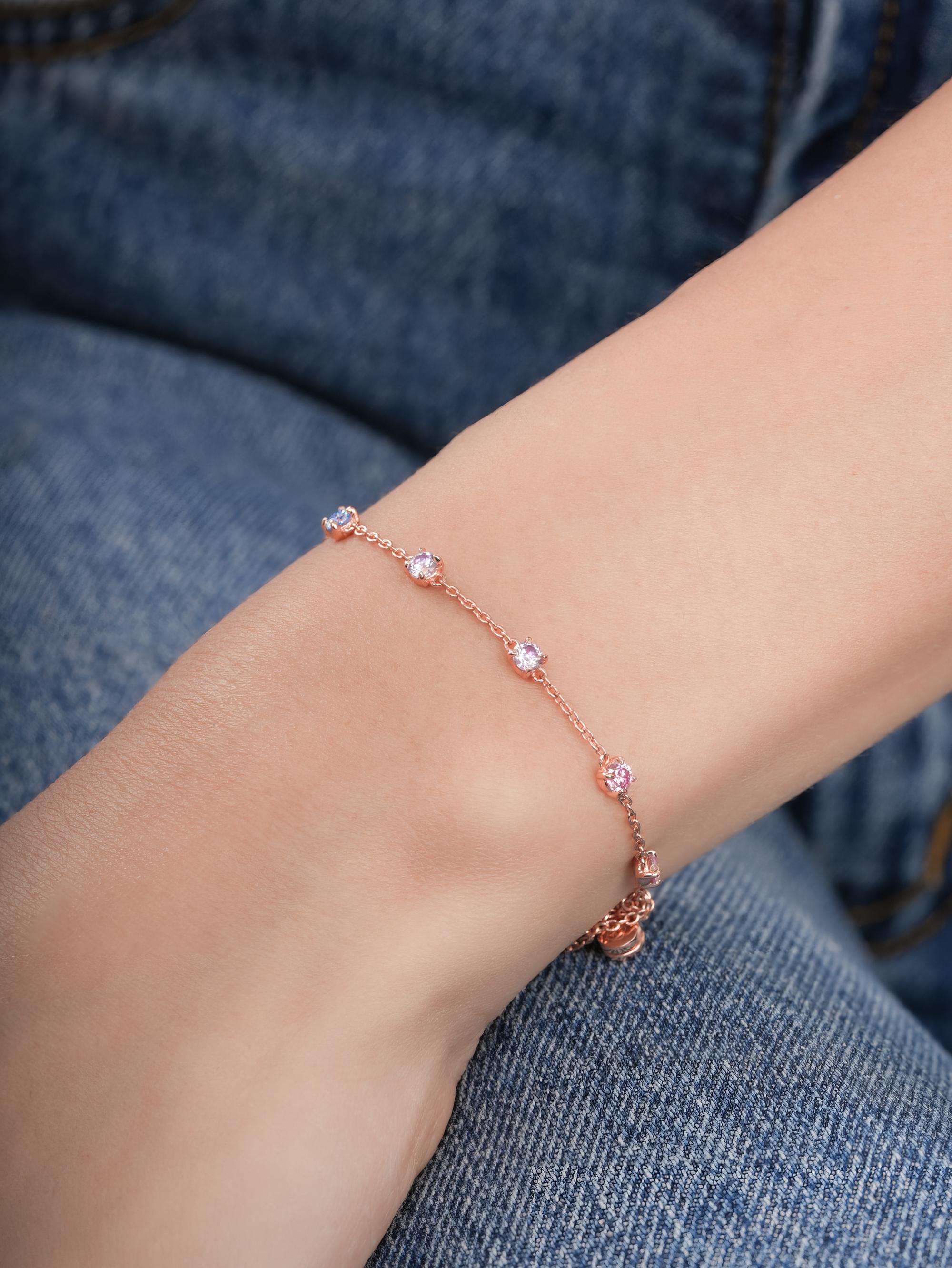 Lilac Sunset Moissanite Station Bracelet