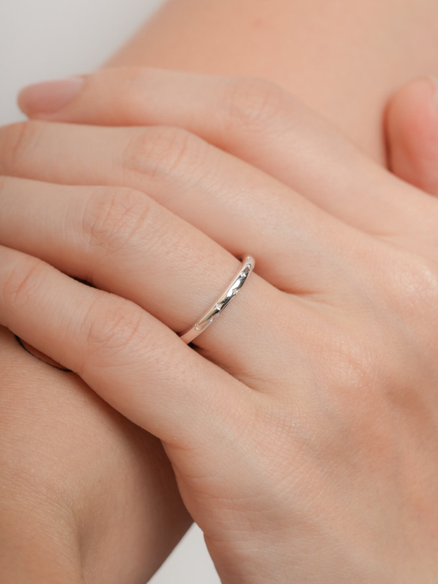 Rainbow Moissanite Eternity Band