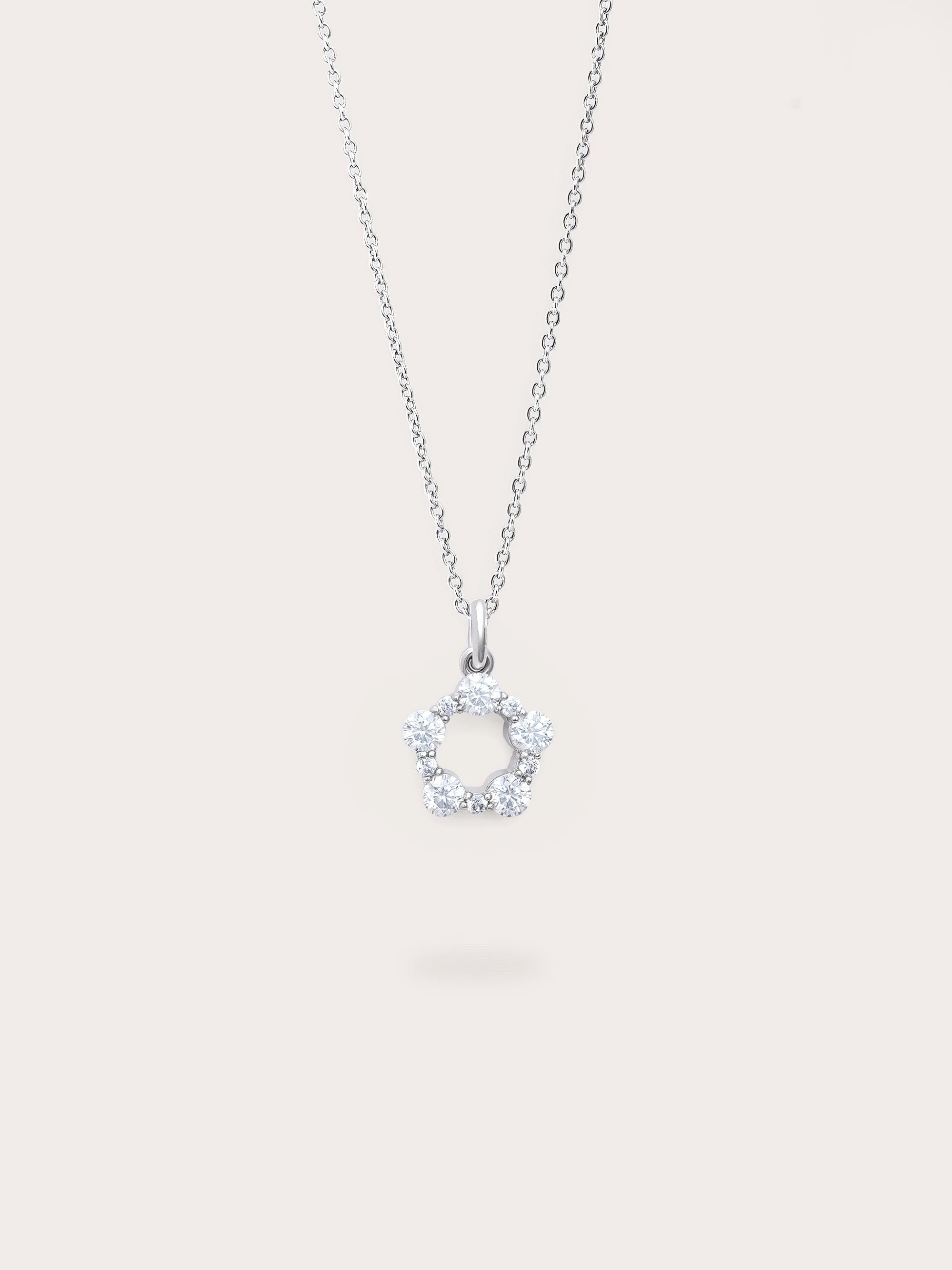 Snowfall White Moissanite Cluster Necklace