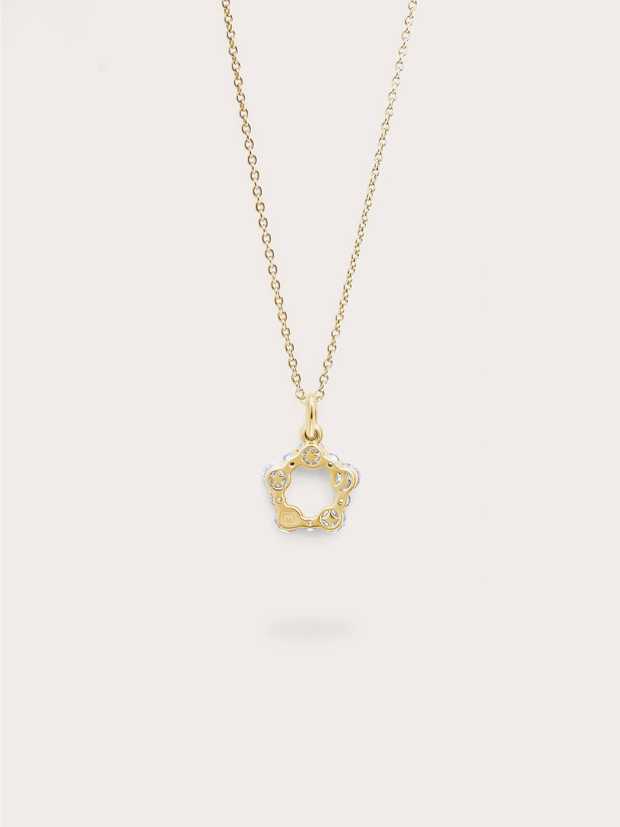 Snowfall White Moissanite Cluster Necklace